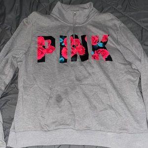 Half zip pull over PINK sweater